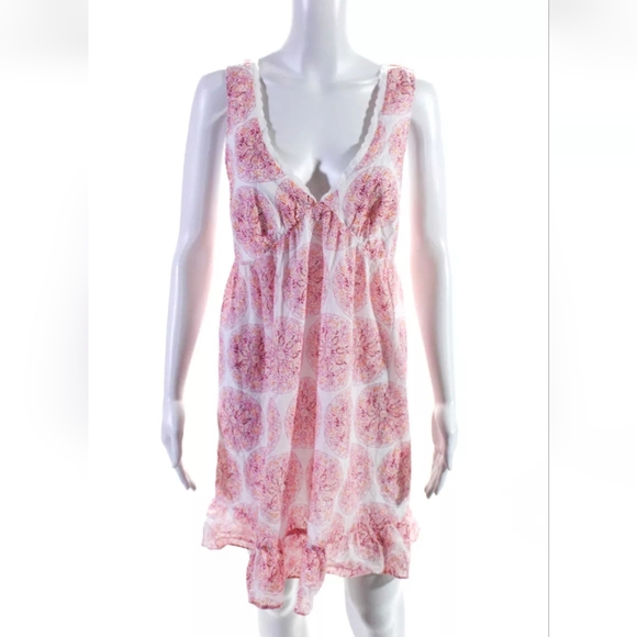 Calypso St Barth X Target White Pink Abstract Print Dress, L, EUC - Picture 1 of 6
